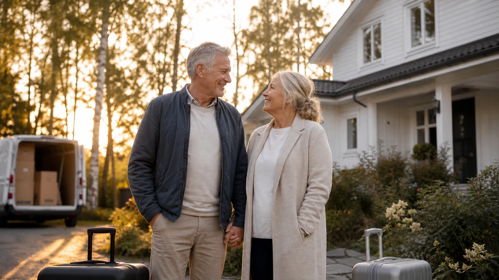 Mäklare hjälper par med bostadsaffär